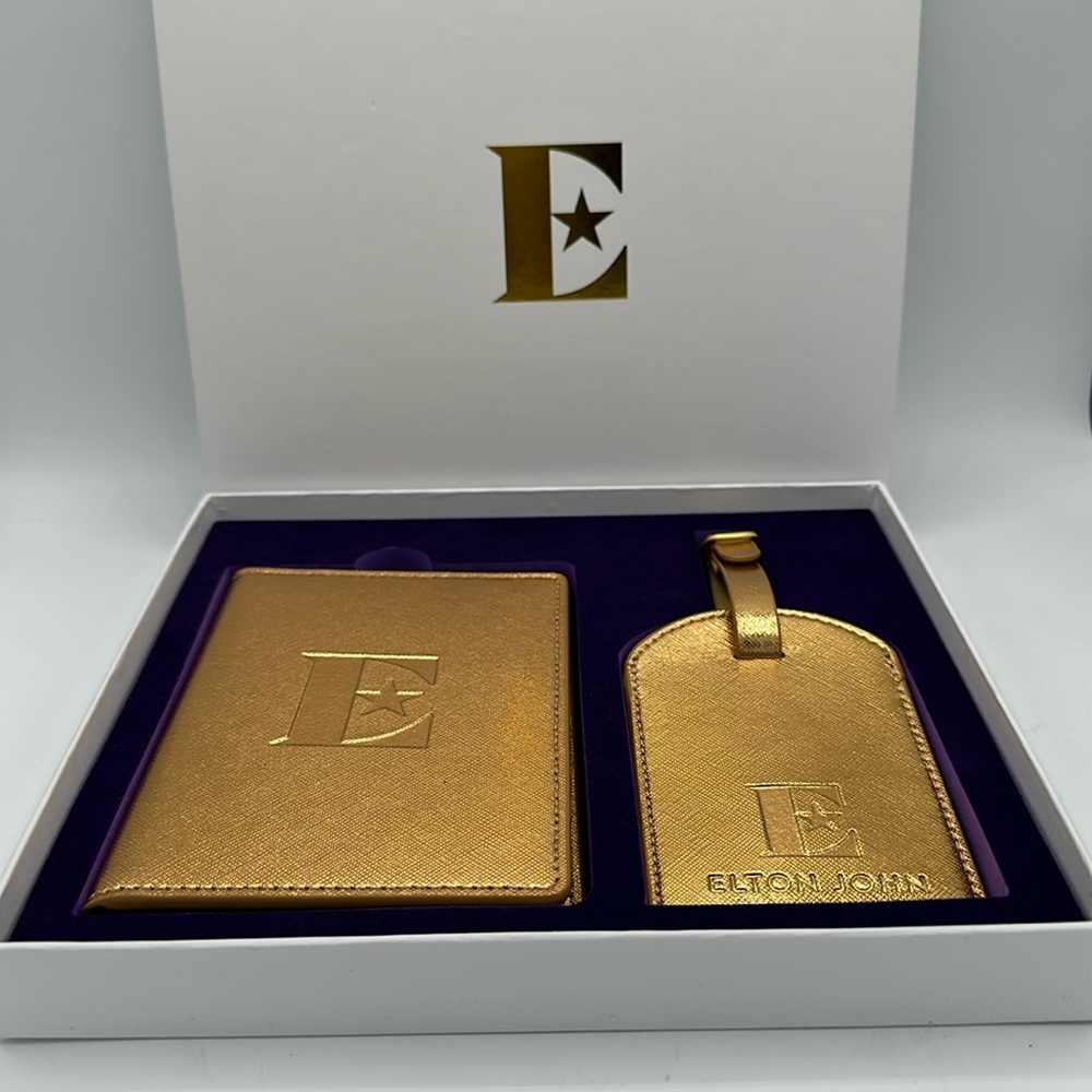Elton John farewell tour passport holder and luggage tag